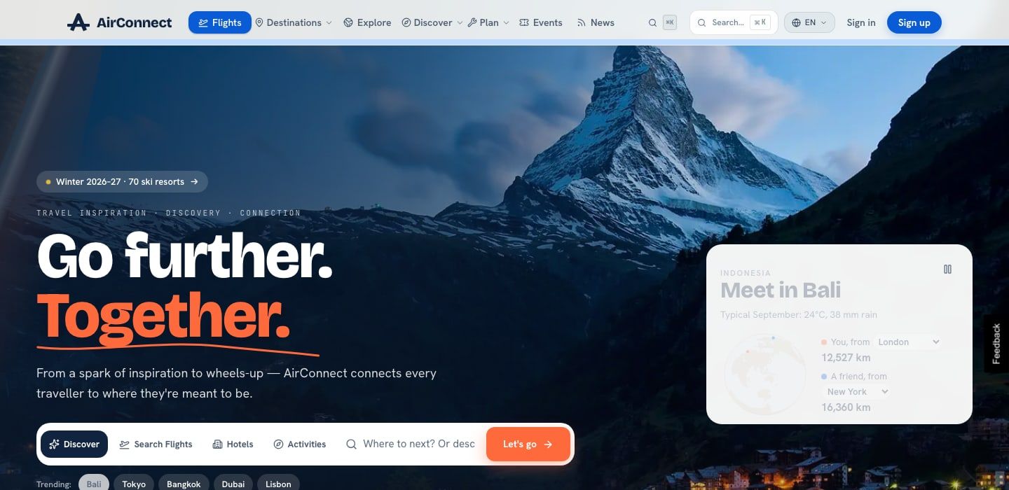 AirConnect — Flights to events