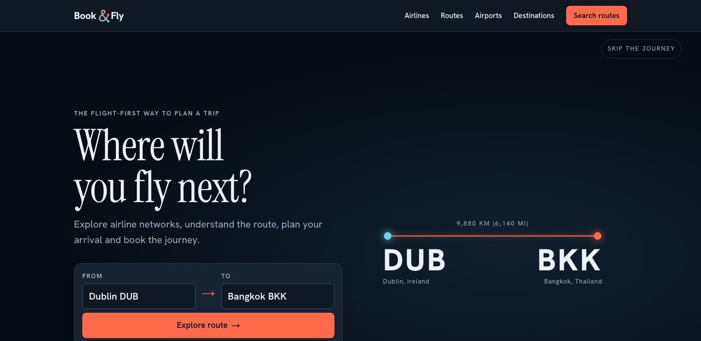 Book & Fly — Route maps